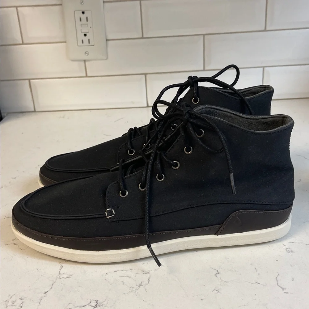 OluKai Chukka Boots Nalukai Kapa Boot Black High-Top Men's Shoes Size 11.5